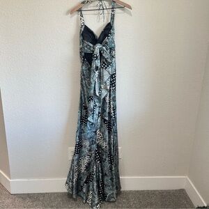 VTG Y2K Georgiou Beaded Maxi Dress Paisley Babydoll Satin Fairy Whimisgoth Gown